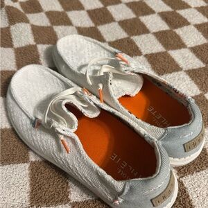Women’s White Casual Slip-On Shoes with Orange Insole
